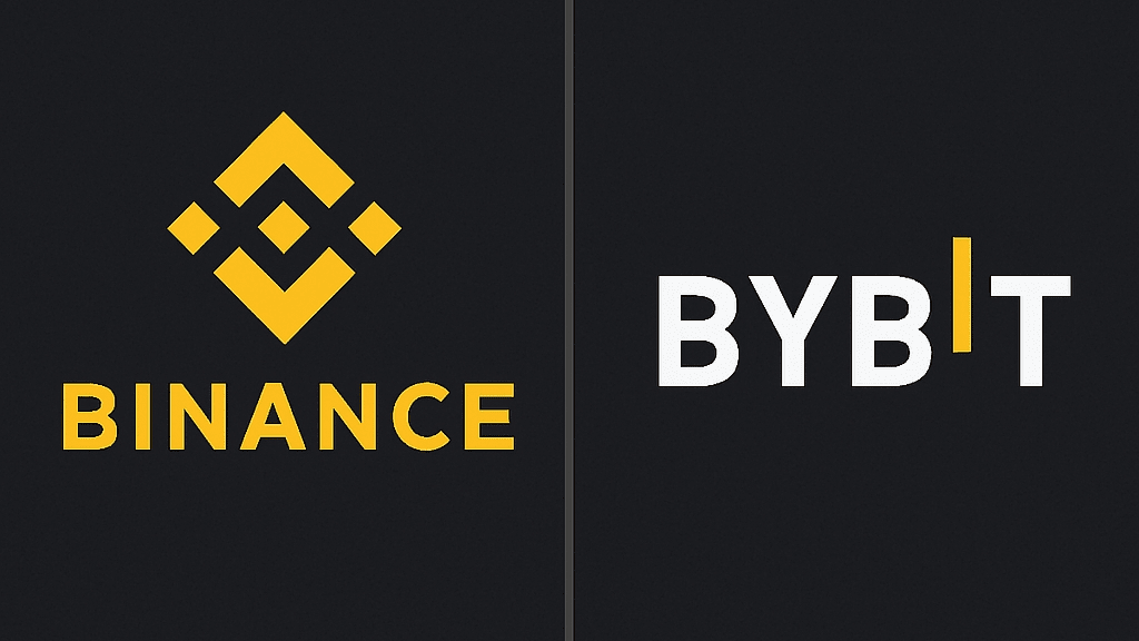 Binance and Bybit logos